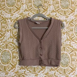 7- Cropped light mauve colored vest urban romantics wore ONCE